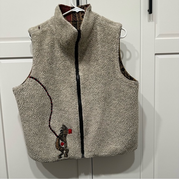 VTG Sherpa vest reversible Patterned,Aztec,southwest,tapestry - Picture 5 of 10